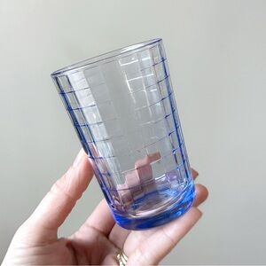 MCM Pasabahce Scotch Blue Block Optic Highball Windowpane Juice Glasses 4”